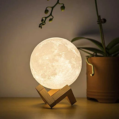 3D Moon Lamp – Dual-Tone Night Light with Touch Control