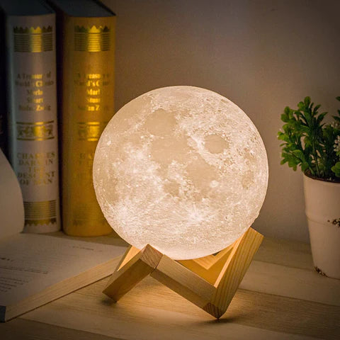 3D Moon Lamp – Dual-Tone Night Light with Touch Control