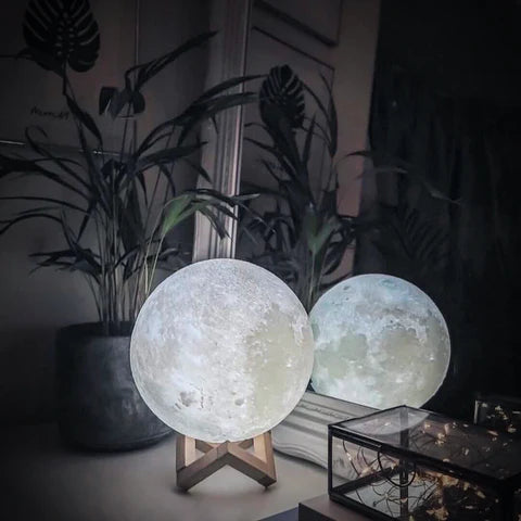 3D Moon Lamp – Dual-Tone Night Light with Touch Control