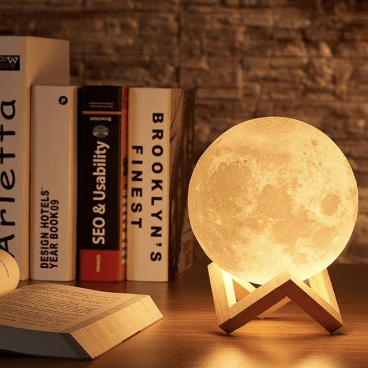 3D Moon Lamp – Dual-Tone Night Light with Touch Control