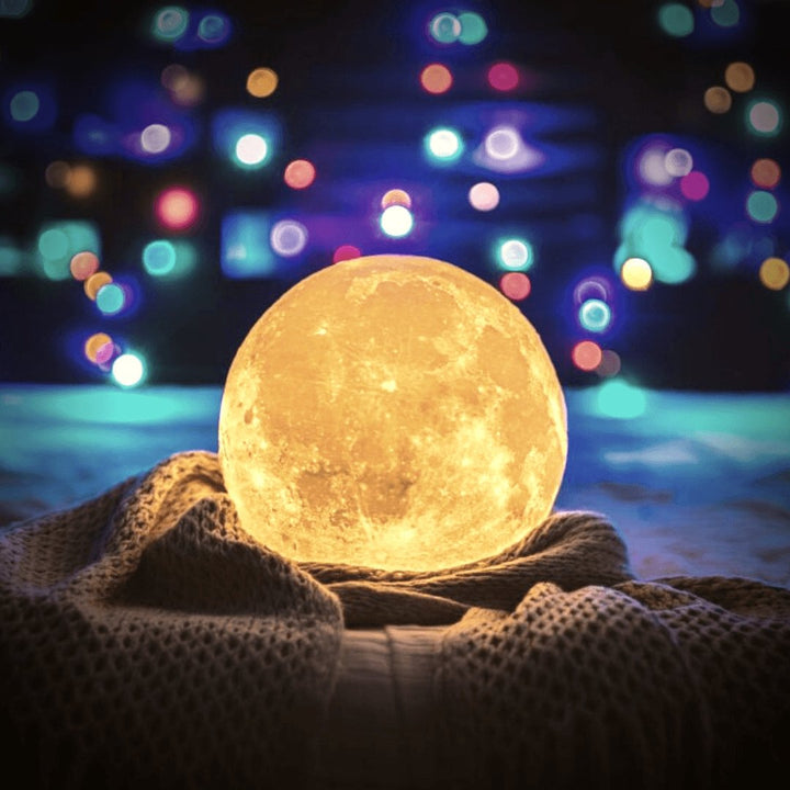 3D Moon Lamp – Dual-Tone Night Light with Touch Control