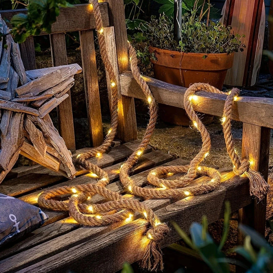 Solar Hemp Rope Lights