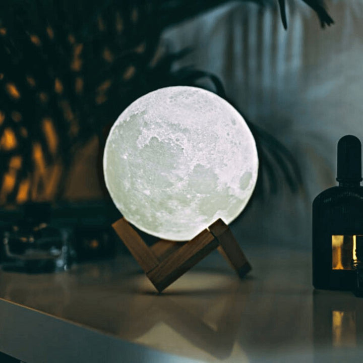3D Moon Lamp – Dual-Tone Night Light with Touch Control